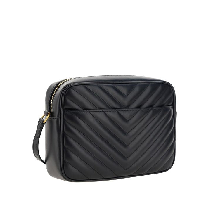 Sac bandoulière Bos Taurus en cuir de veau noir Saint Laurent