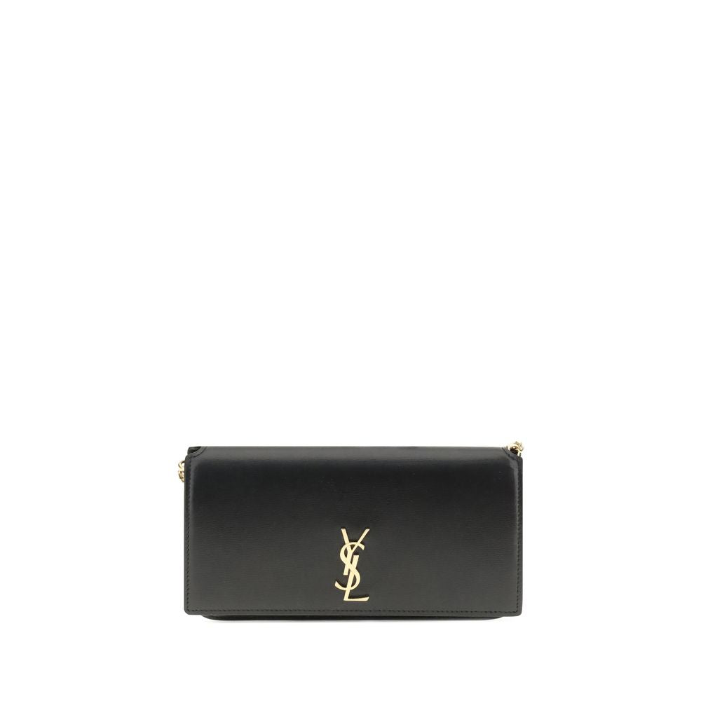 Sac bandoulière Bos Taurus en cuir de veau noir Yves Saint Laurent