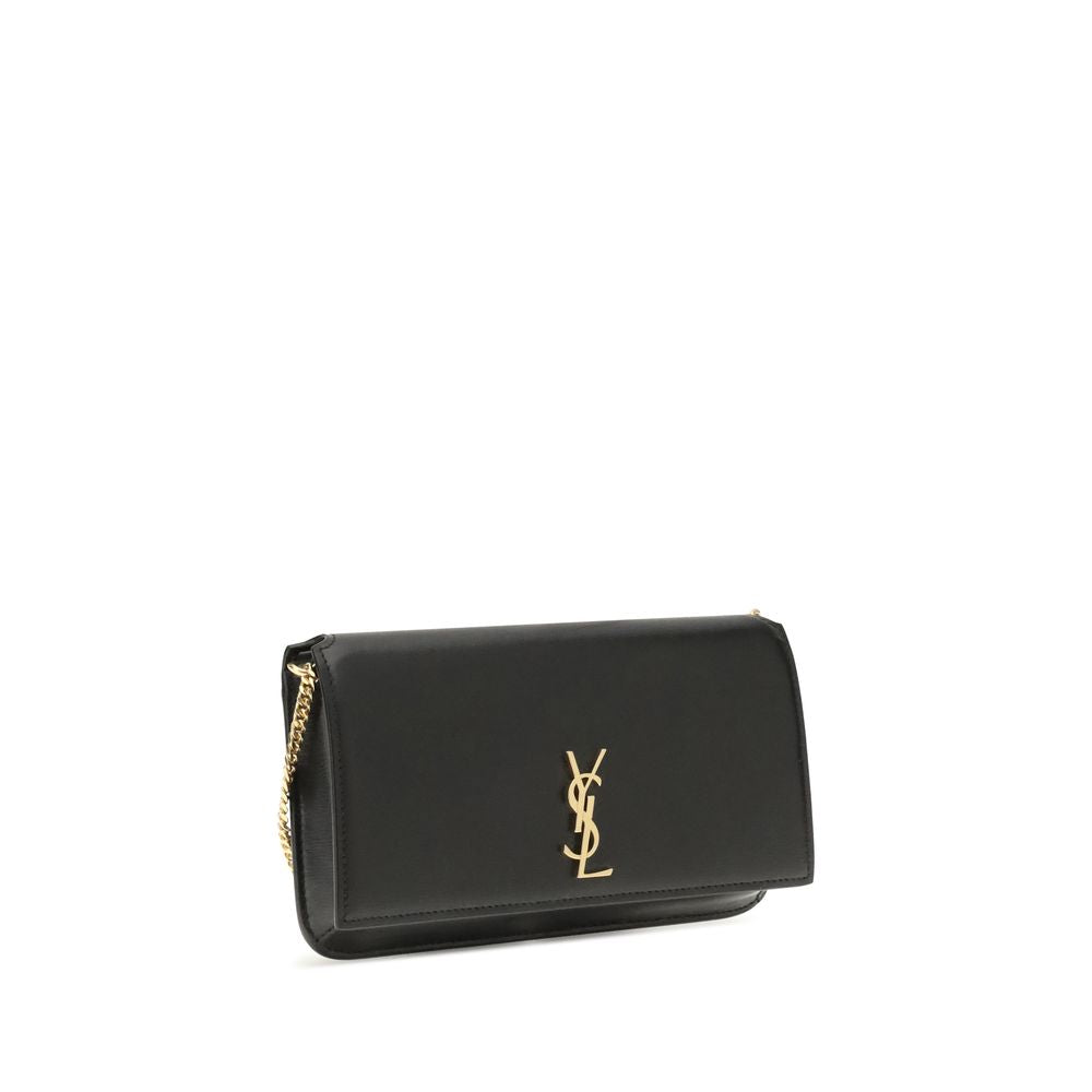 Sac bandoulière Bos Taurus en cuir de veau noir Yves Saint Laurent