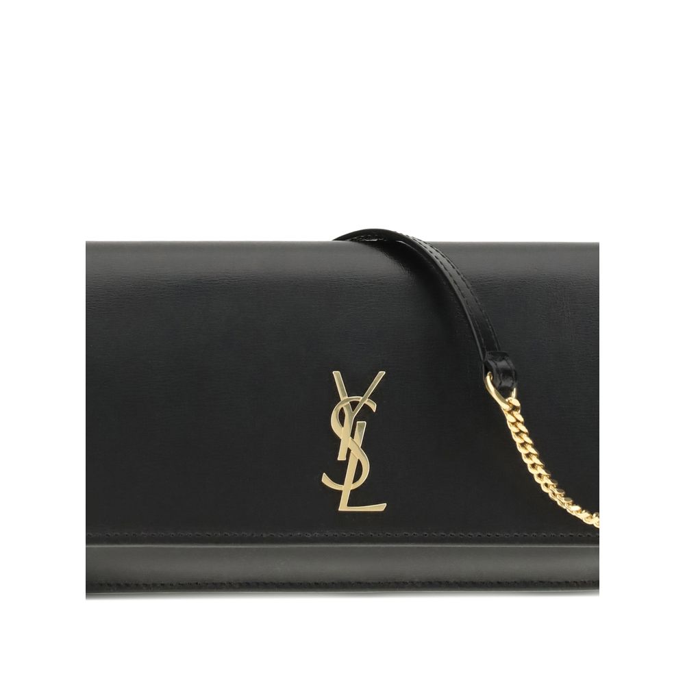 Sac bandoulière Bos Taurus en cuir de veau noir Yves Saint Laurent