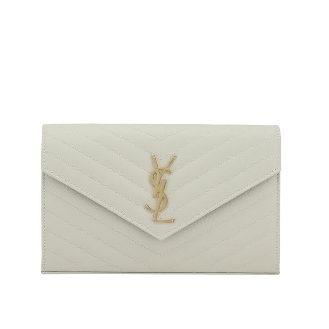 Sac bandoulière Bos Taurus en cuir de veau blanc Saint Laurent