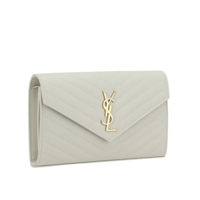 Sac bandoulière Bos Taurus en cuir de veau blanc Saint Laurent