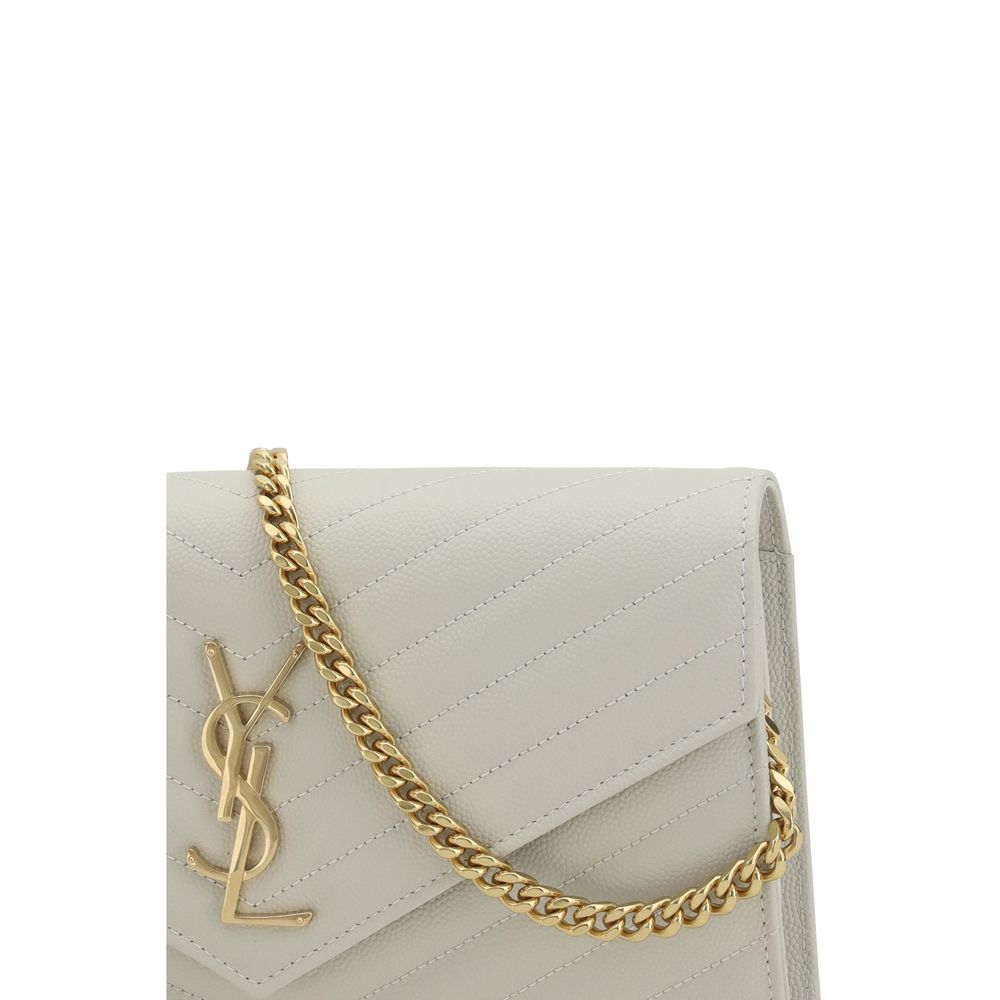 Sac bandoulière Bos Taurus en cuir de veau blanc Saint Laurent