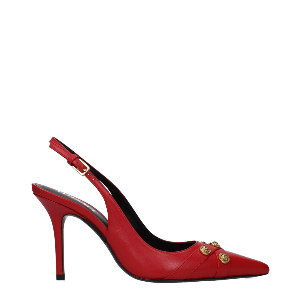 Escarpins à talons hauts en cuir rouge Versace