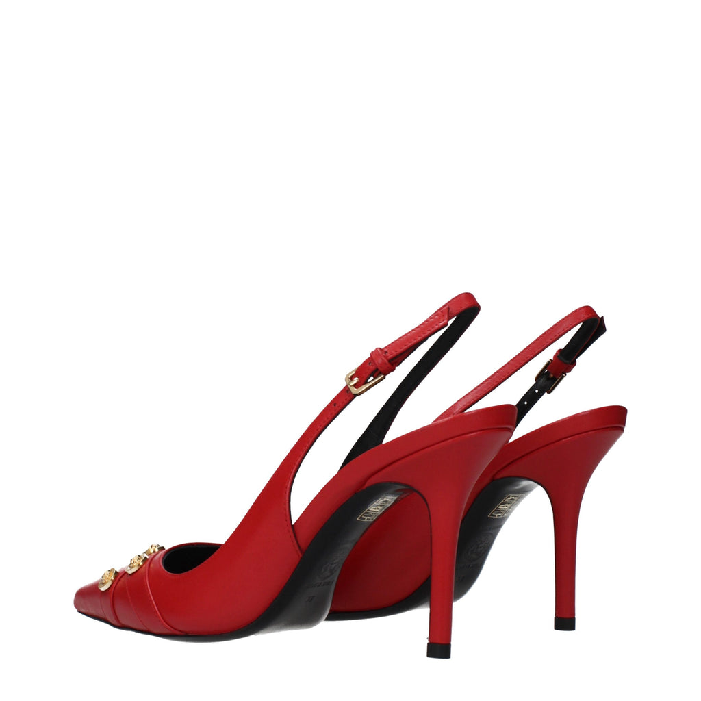 Escarpins à talons hauts en cuir rouge Versace