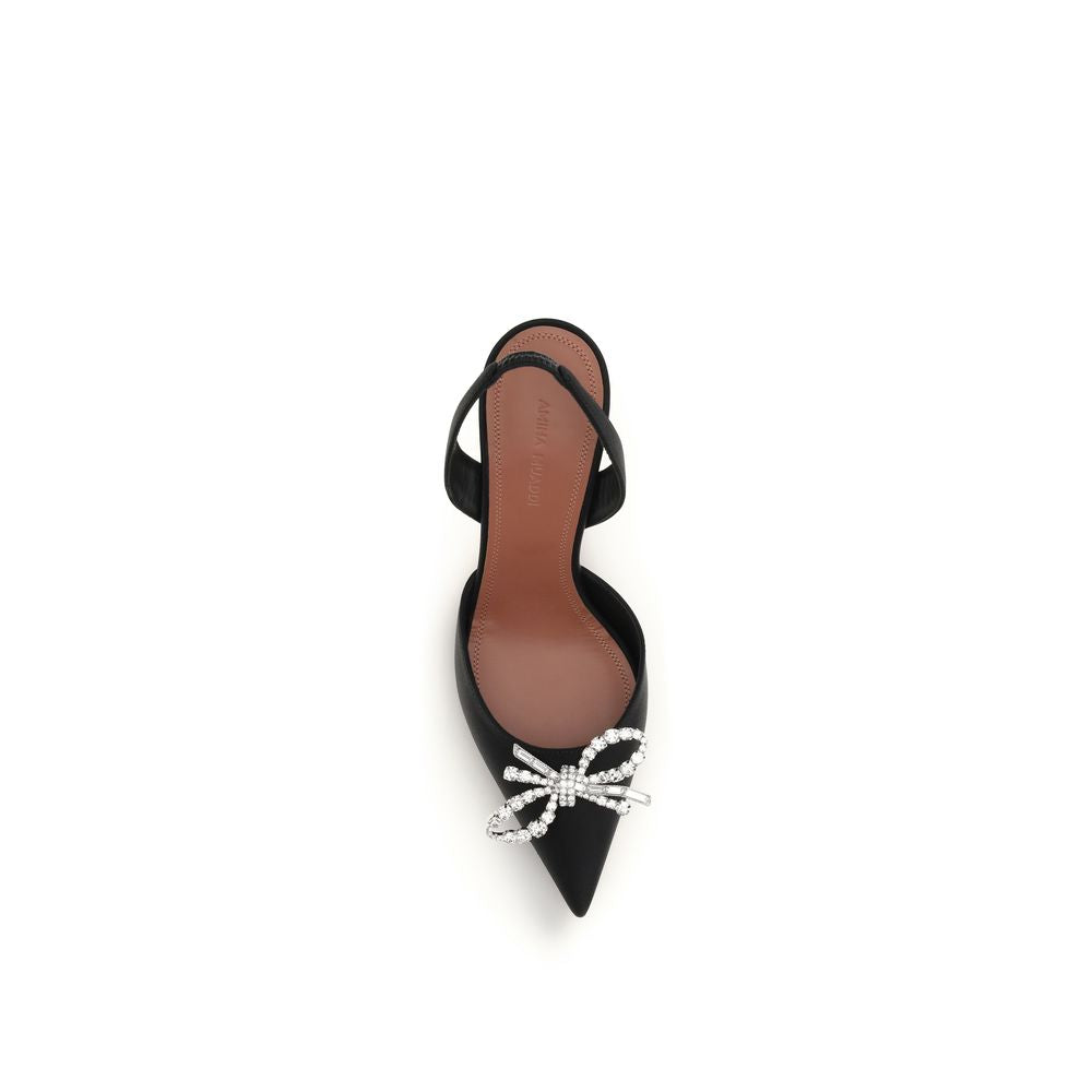 Escarpins à talons hauts en soie noire Amina Muaddi
