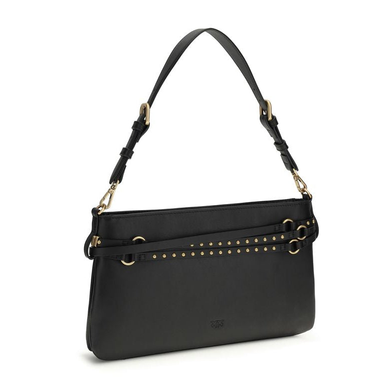 Sac bandoulière Bos Taurus en cuir de veau noir Pinko