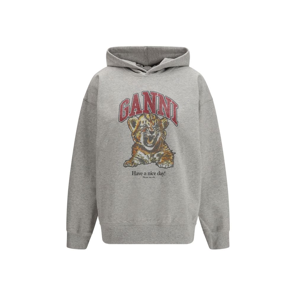Sweat gris en coton Ganni
