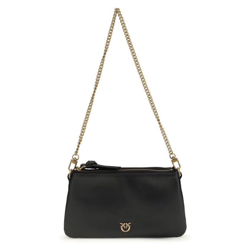 Sac bandoulière Bos Taurus en cuir de veau noir Pinko