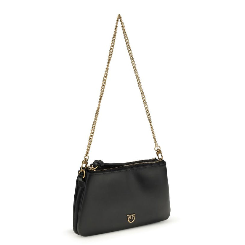 Sac bandoulière Bos Taurus en cuir de veau noir Pinko