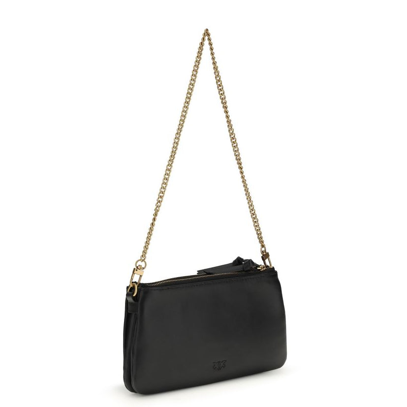 Sac bandoulière Bos Taurus en cuir de veau noir Pinko