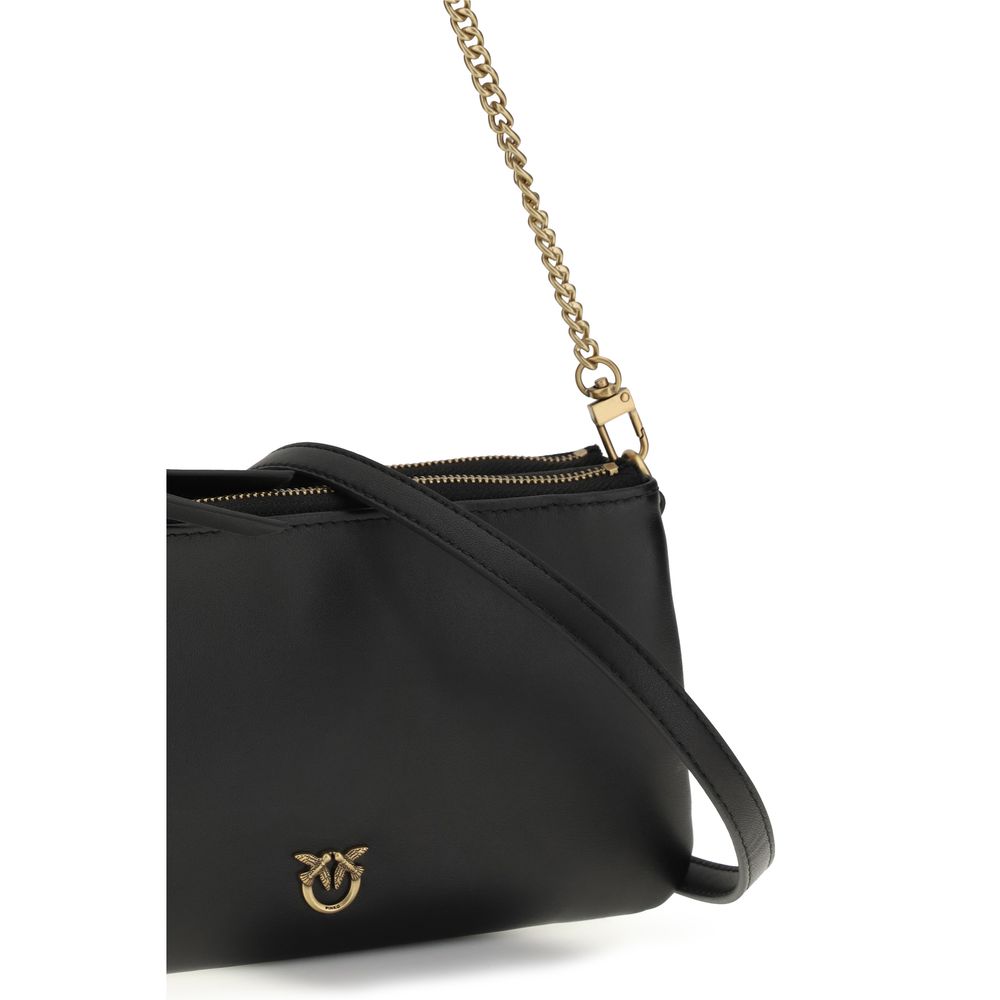 Sac bandoulière Bos Taurus en cuir de veau noir Pinko