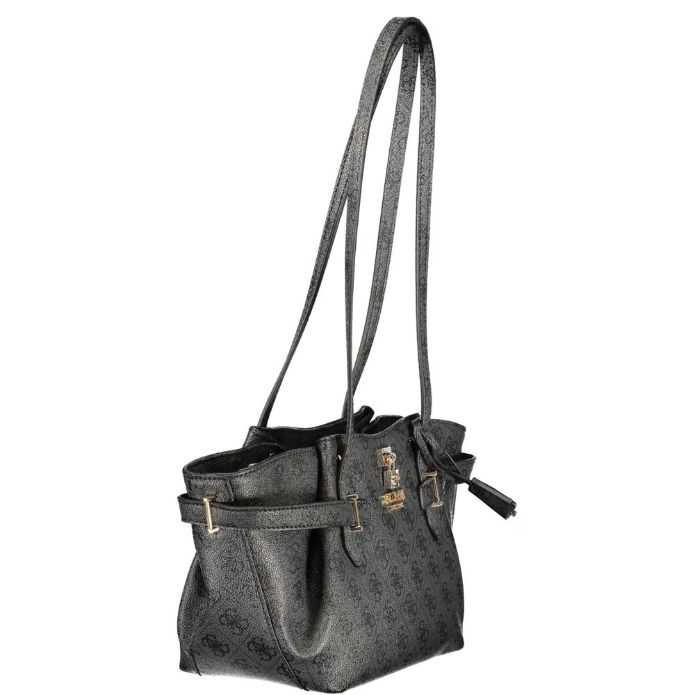 Sac à main en polyuréthane noir Guess