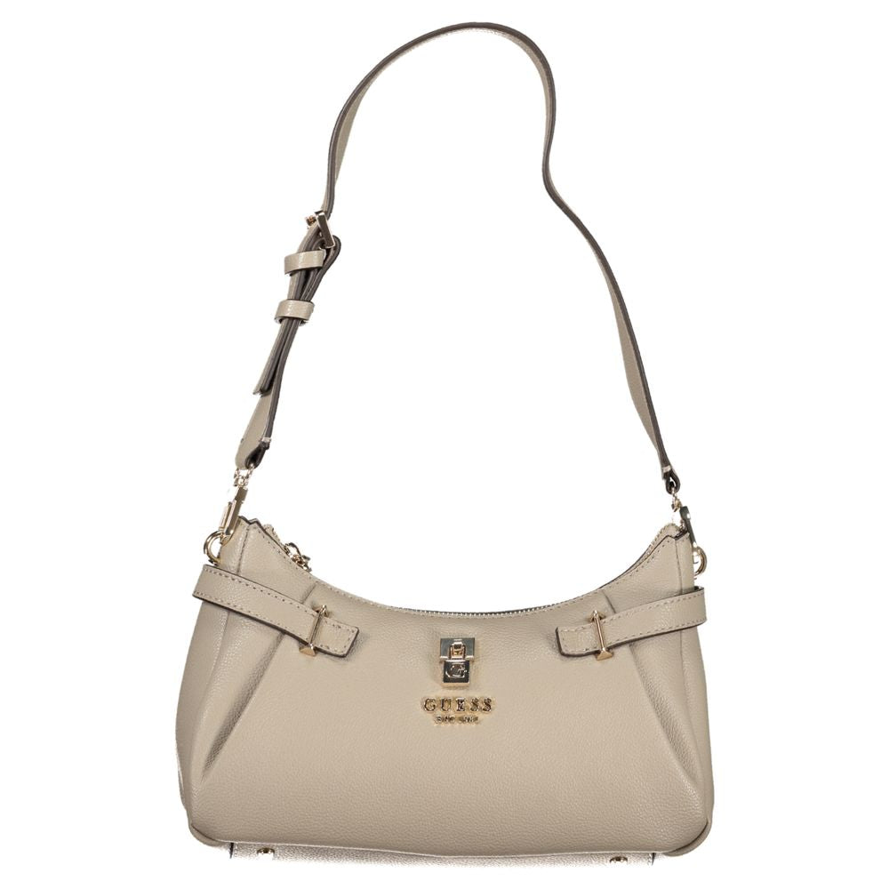 Bolso de mano de poliuretano gris Guess