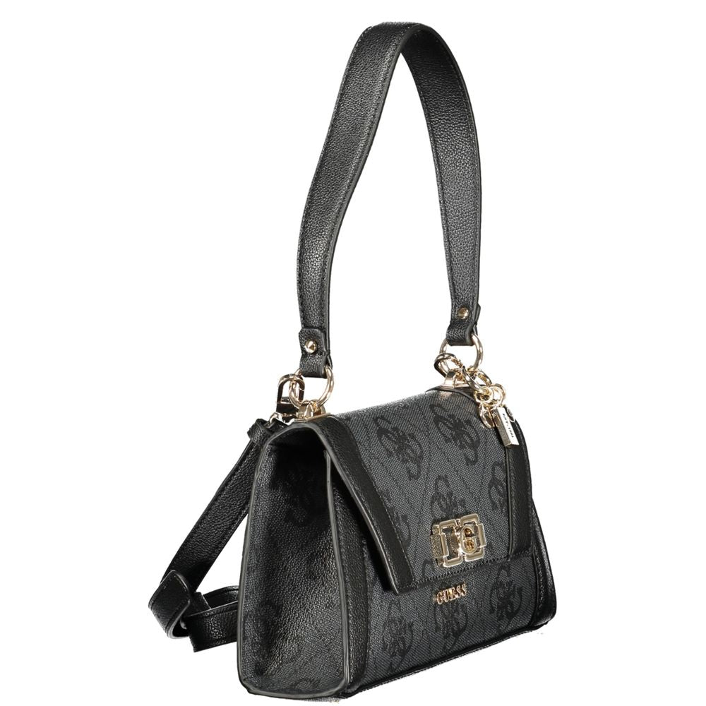 Sac bandoulière en polyuréthane noir Guess