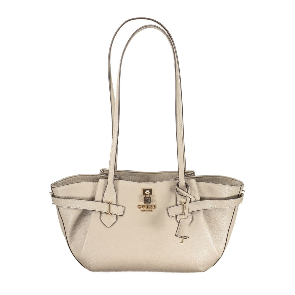 Sac à main en polyuréthane beige Guess