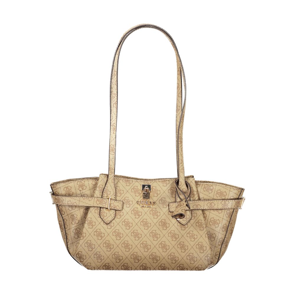 Sac à main en polyuréthane beige Guess