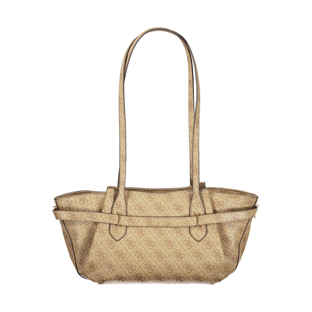 Sac à main en polyuréthane beige Guess