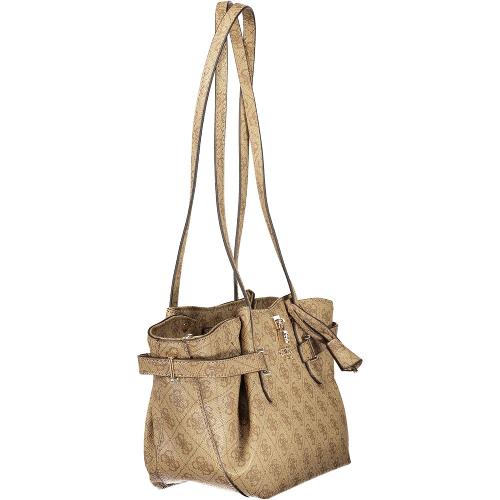 Sac à main en polyuréthane beige Guess