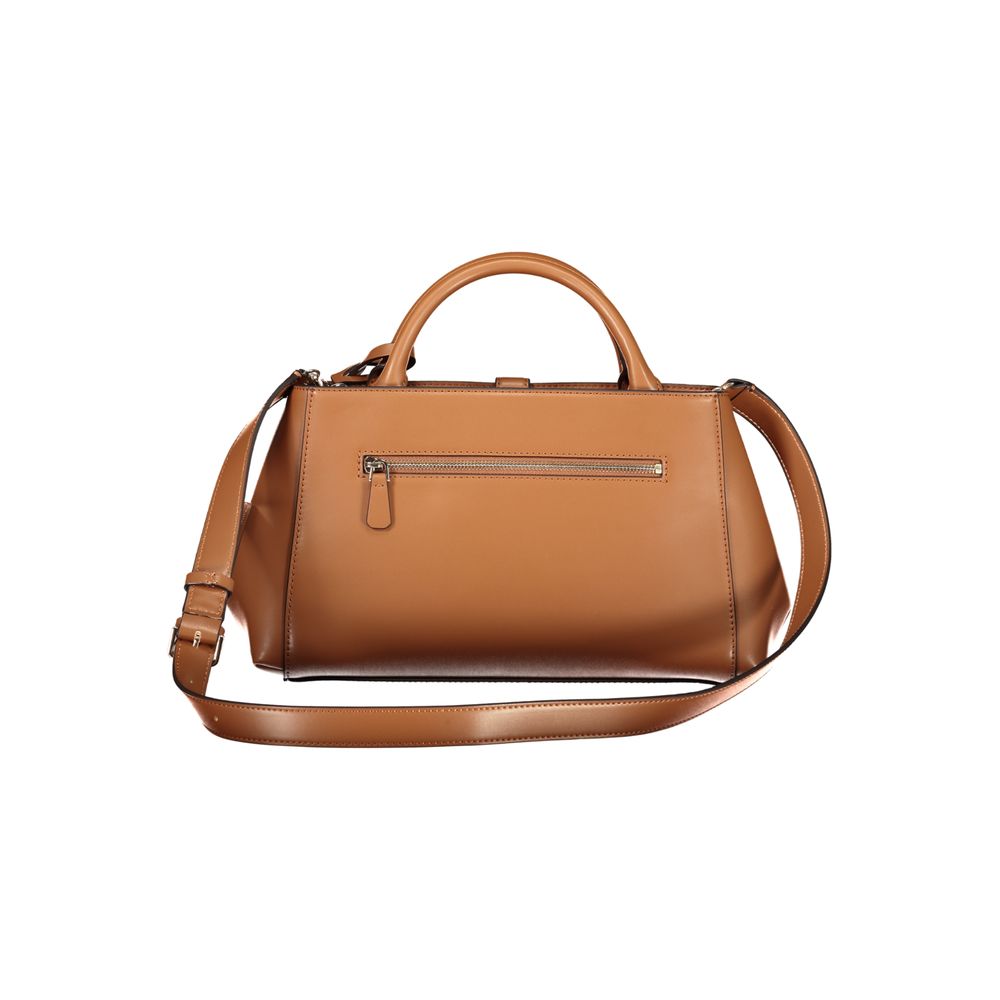 Sac à main en polyuréthane marron Guess