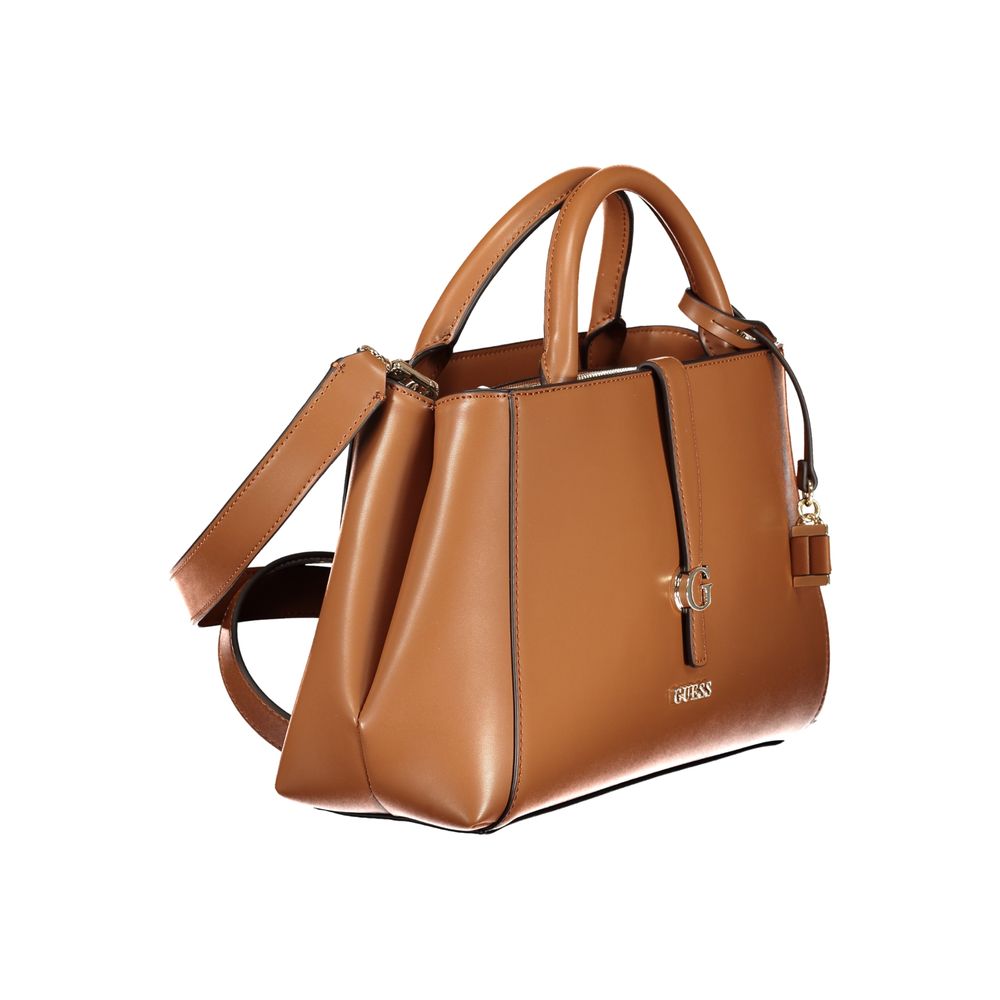Sac à main en polyuréthane marron Guess