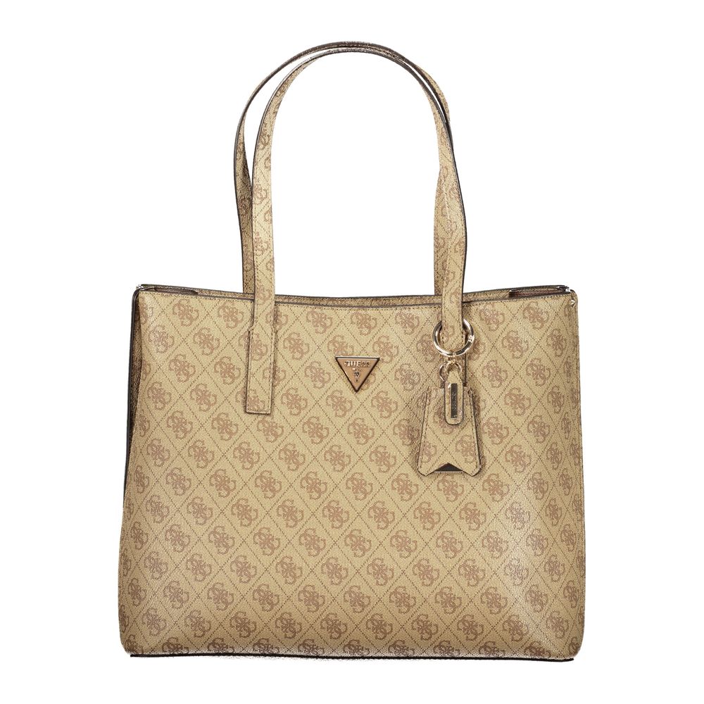 Sac à main en polyuréthane beige Guess