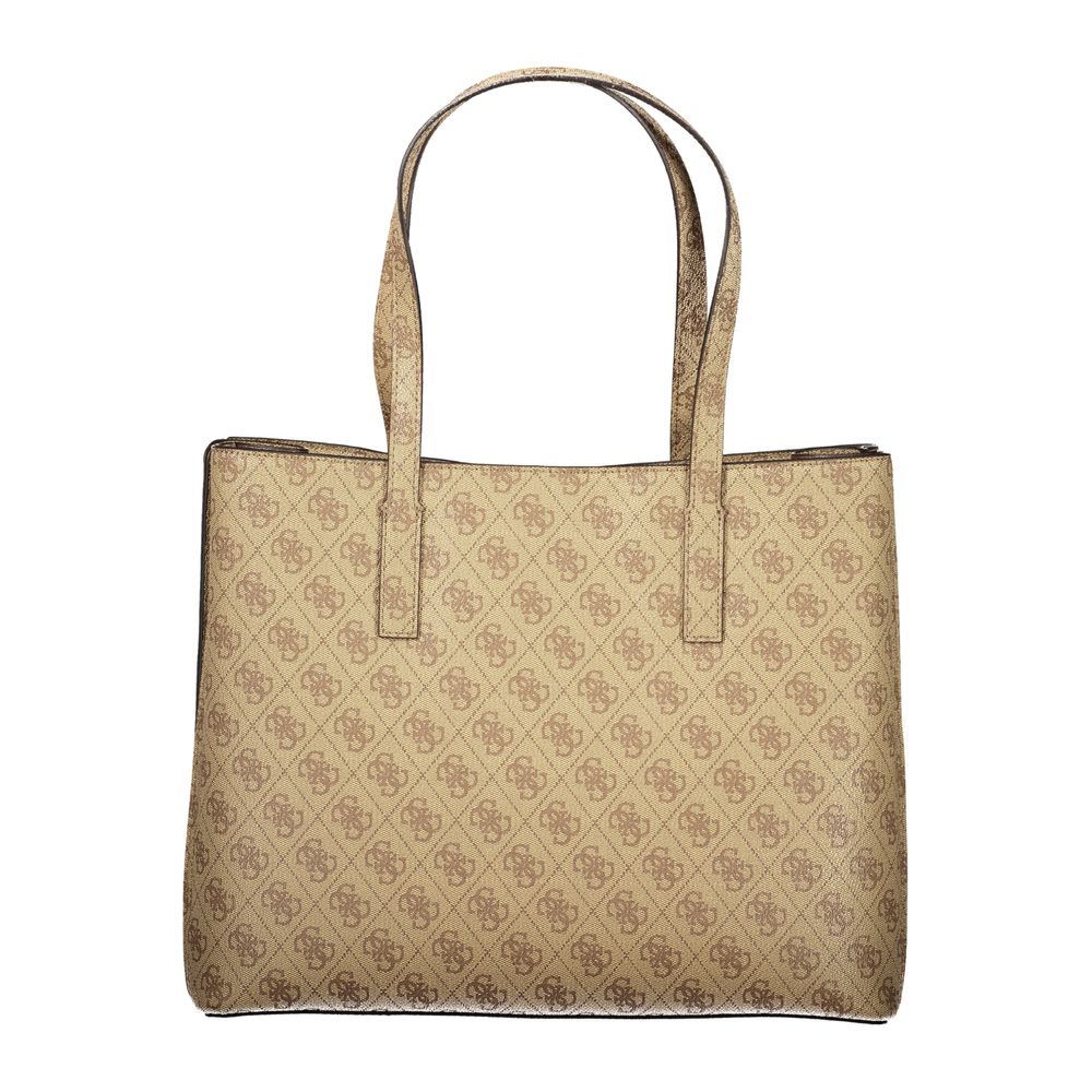 Sac à main en polyuréthane beige Guess