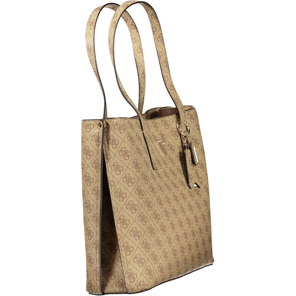 Sac à main en polyuréthane beige Guess