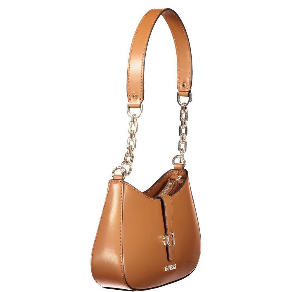 Sac à main en polyuréthane marron Guess