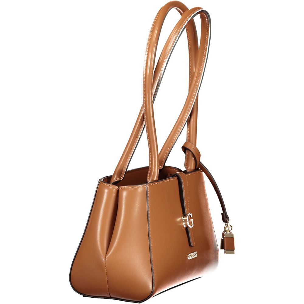 Sac à main en polyuréthane marron Guess