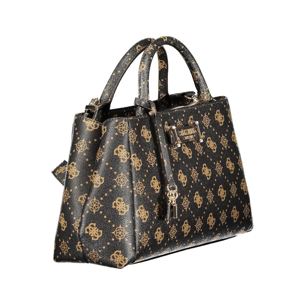 Sac à main en polyuréthane marron Guess
