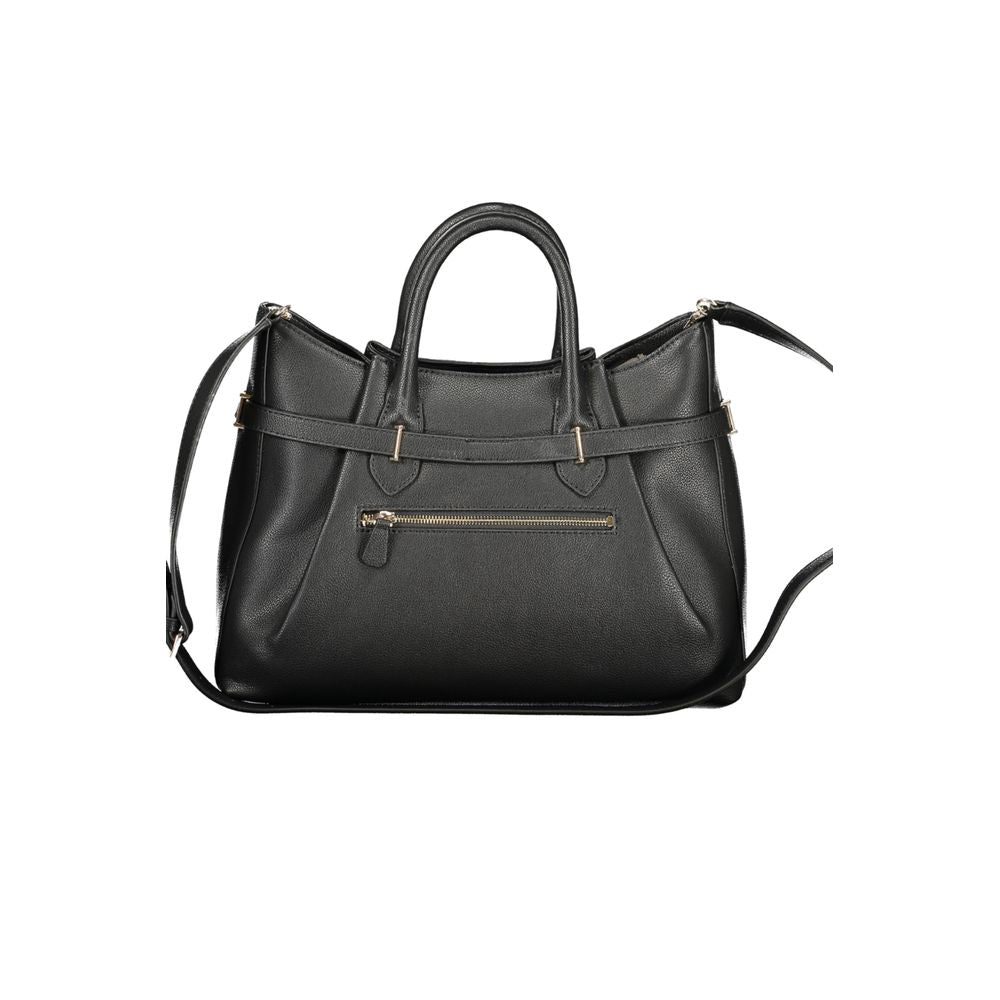 Bolso de mano de poliuretano negro Guess