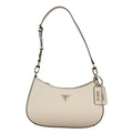 Beige polyurethane shoulder bag
