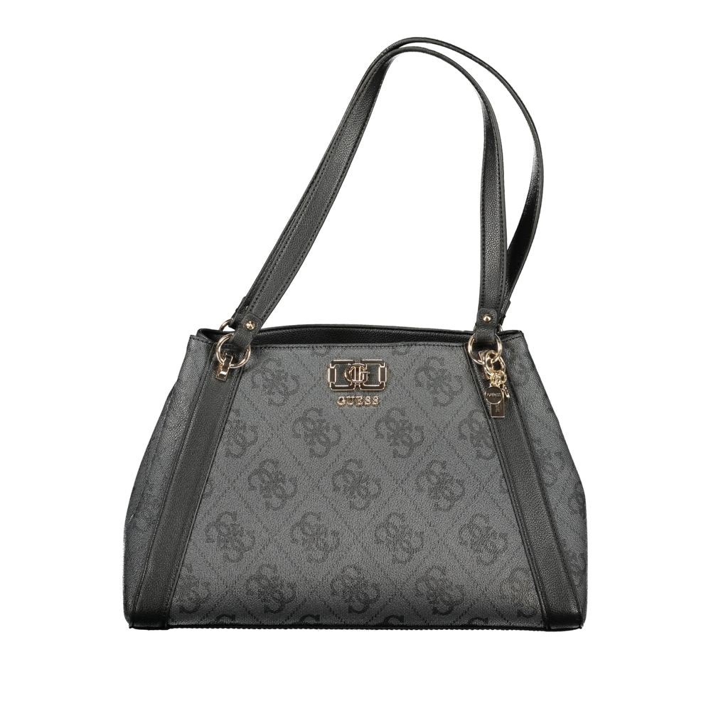 Bolso de mano de poliuretano negro Guess