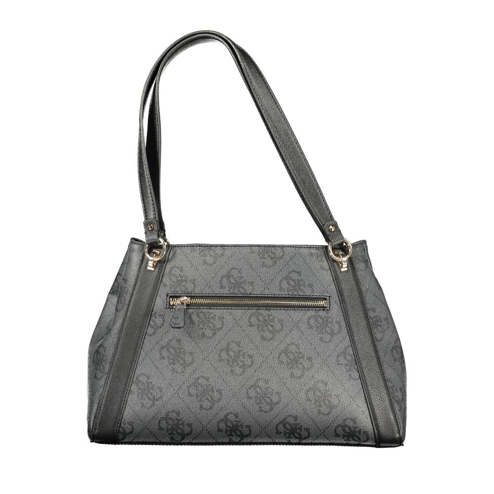 Bolso de mano de poliuretano negro Guess