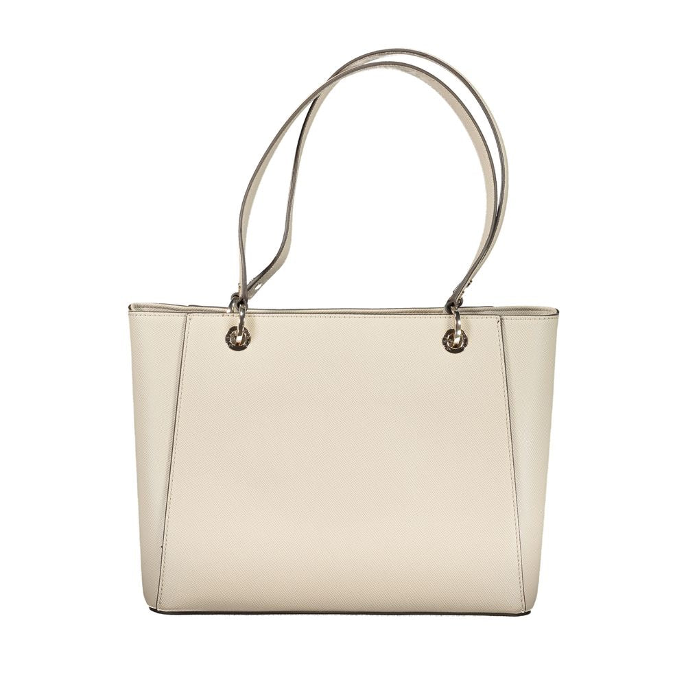 Sac à main en polyuréthane beige Guess