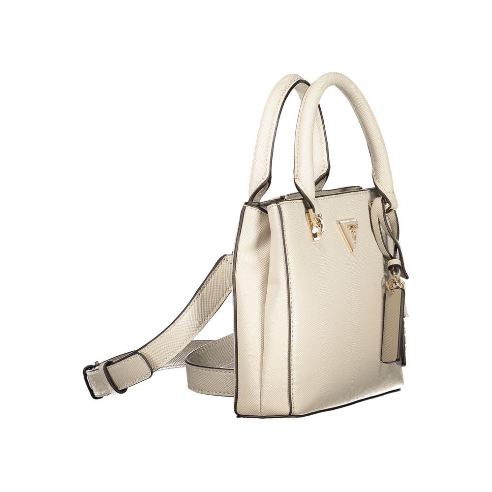 Sac à main en polyuréthane beige Guess