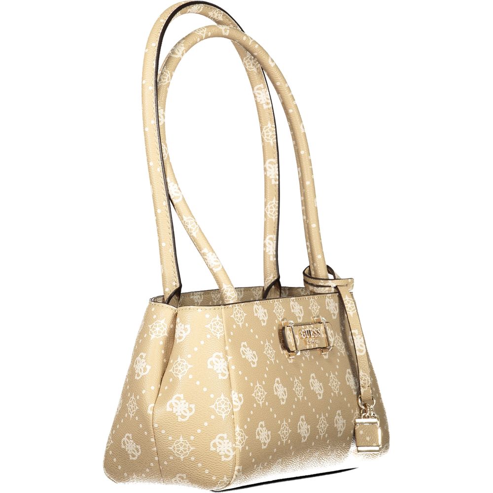 Sac à main en polyuréthane beige Guess