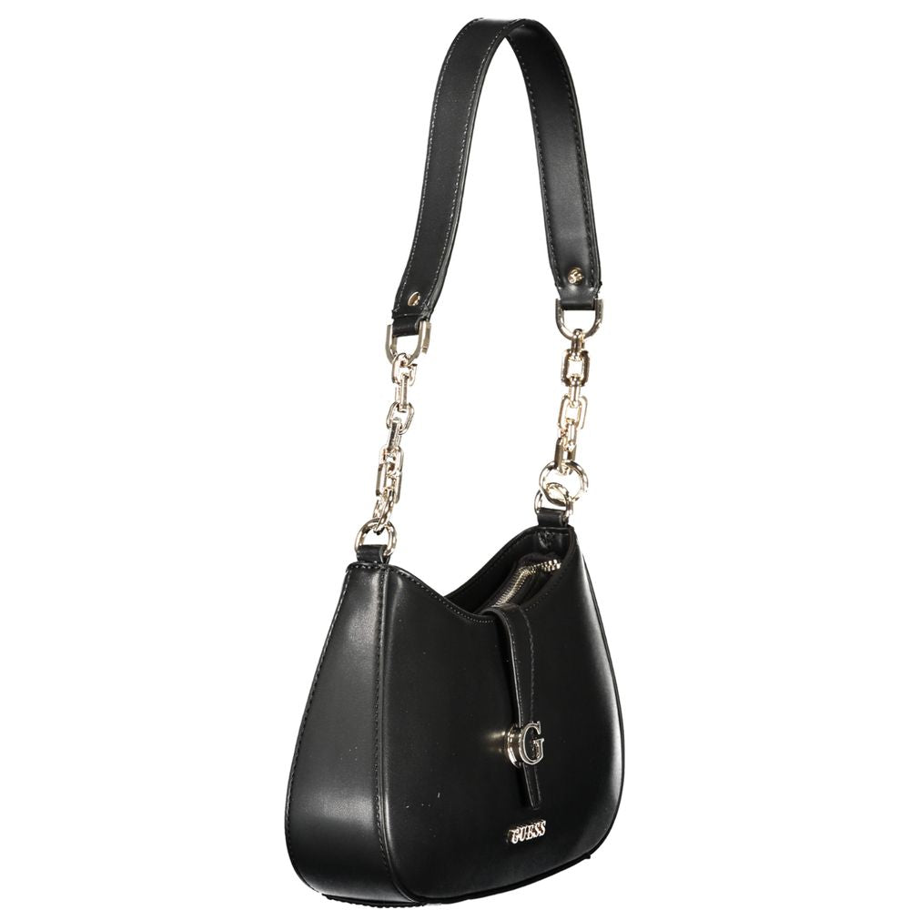 Sac bandoulière en polyuréthane noir Guess