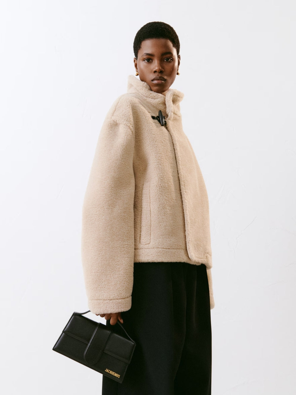 Sac à main Le Grand Bambino en cuir noir Jacquemus
