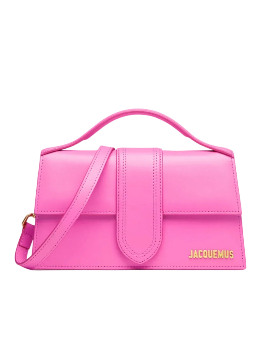 Sac à main Le Grand Bambino en cuir rose fluo Jacquemus