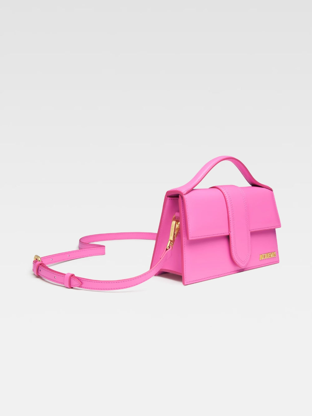 Sac à main Le Grand Bambino en cuir rose fluo Jacquemus
