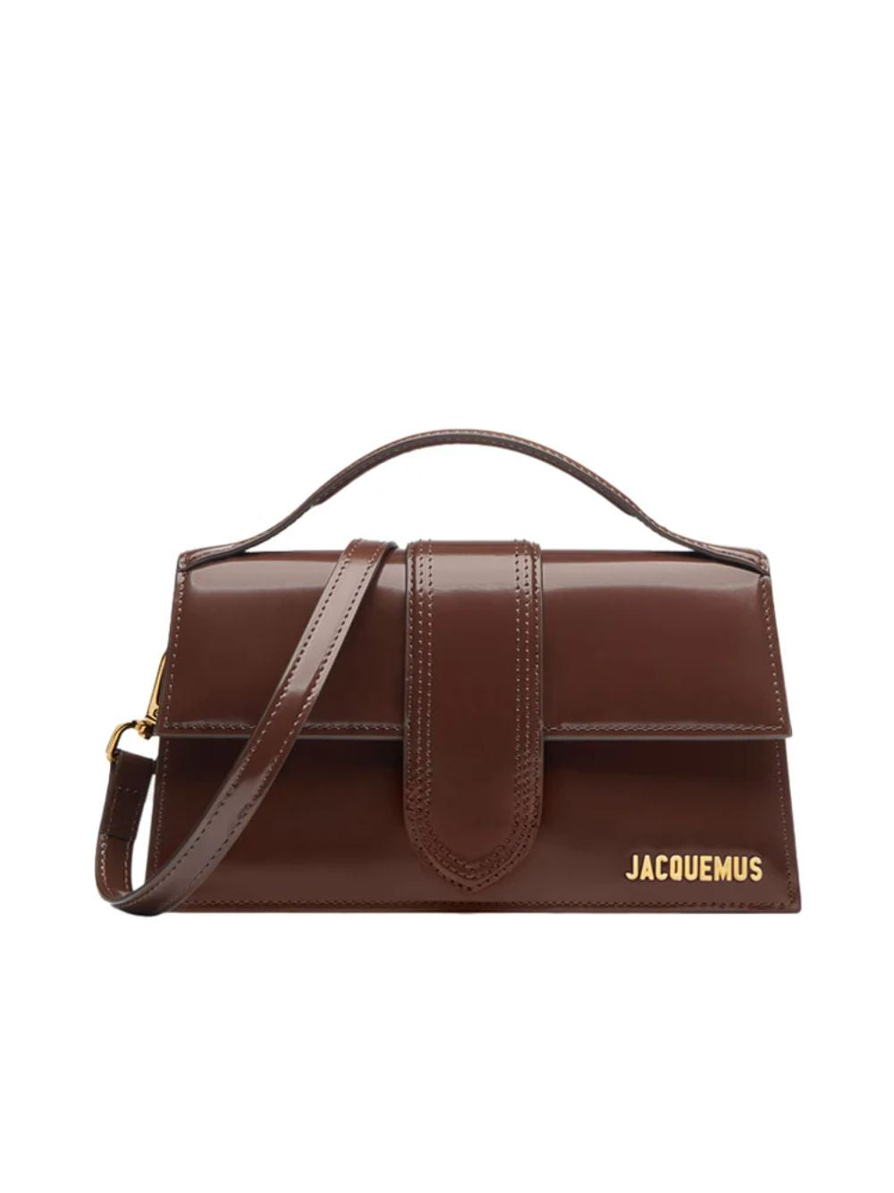 Sac à main Le Grand Bambino en cuir marron nuit Jacquemus