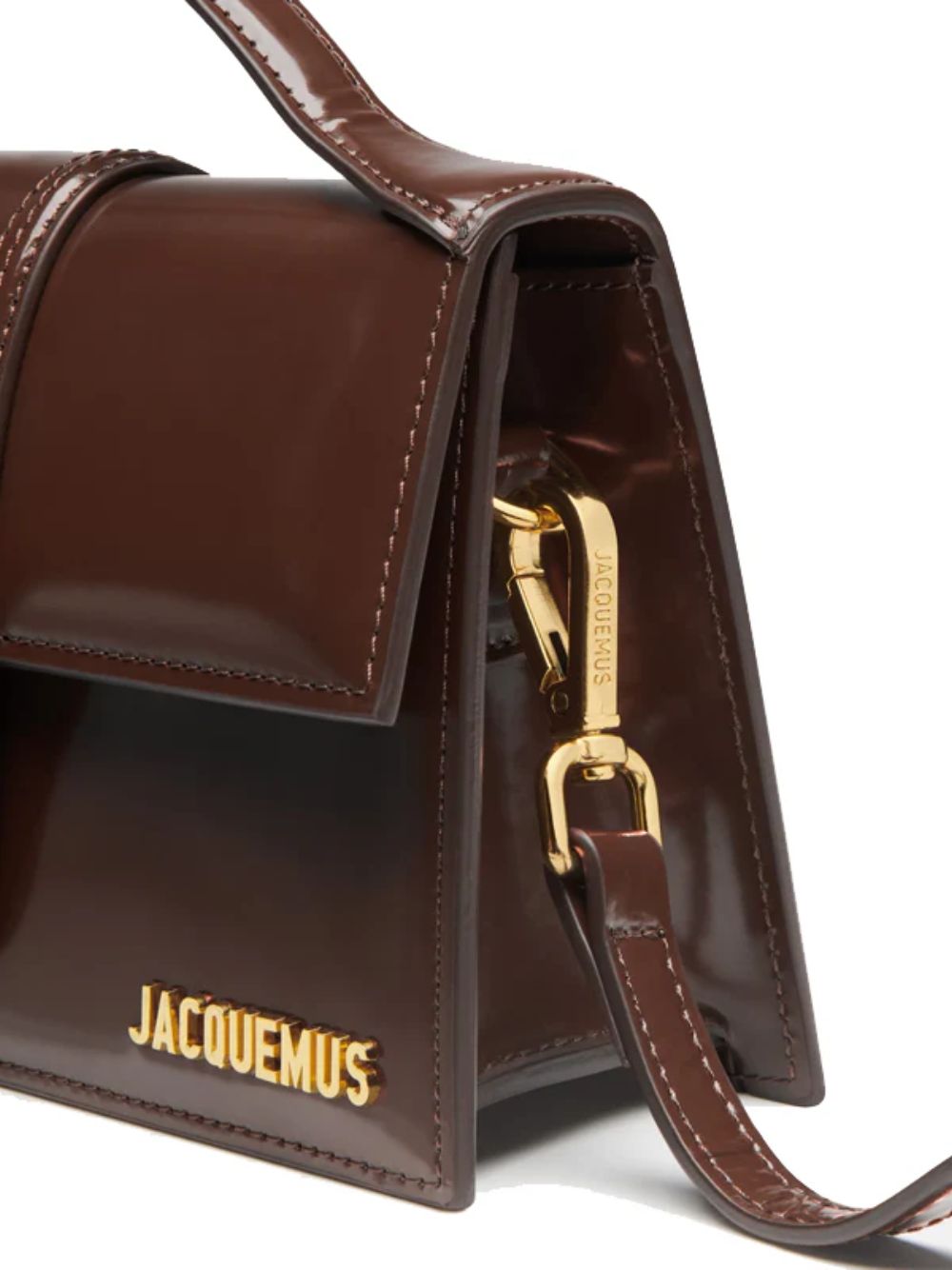 Sac à main Le Grand Bambino en cuir marron nuit Jacquemus