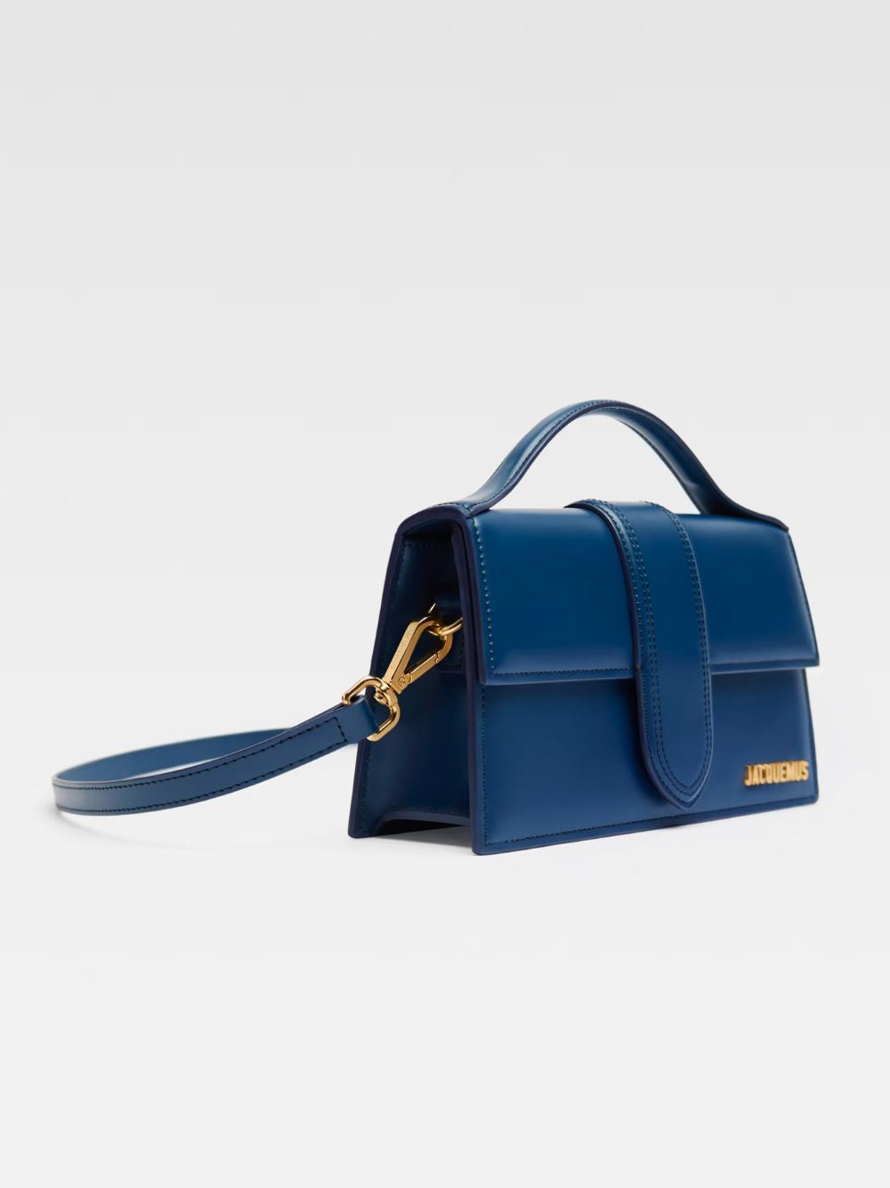 Bolso de mano Le Grand Bambino de piel en azul marino oscuro de Jacquemus