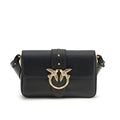 Bolso de hombro Pinko Bos Taurus de piel de ternera negra
