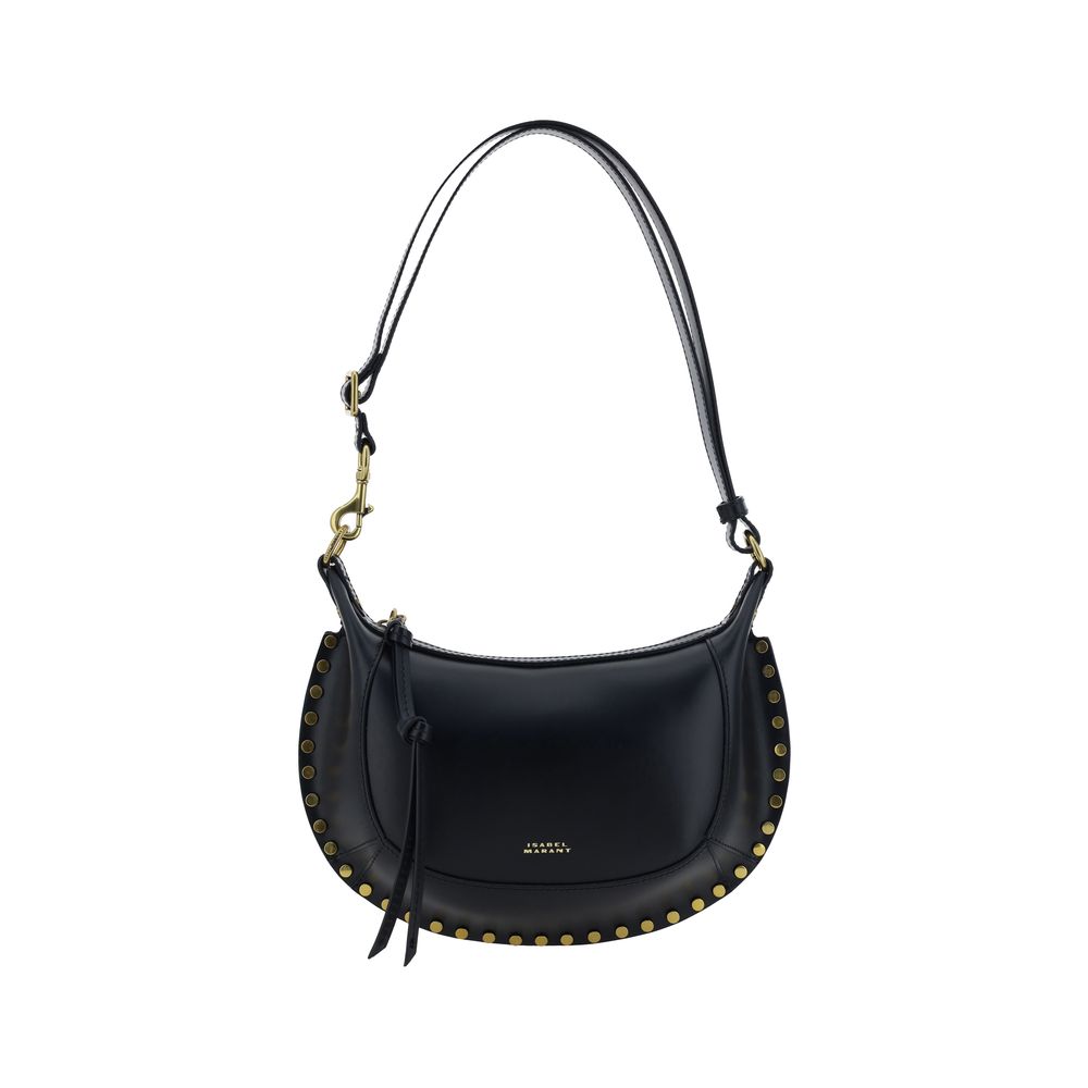 Sac bandoulière Bos Taurus en cuir de veau noir Isabel Marant