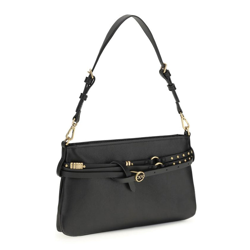 Bolso de hombro Pinko Bos Taurus de piel de ternera negra