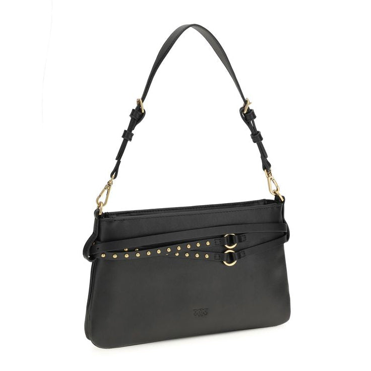 Bolso de hombro Pinko Bos Taurus de piel de ternera negra