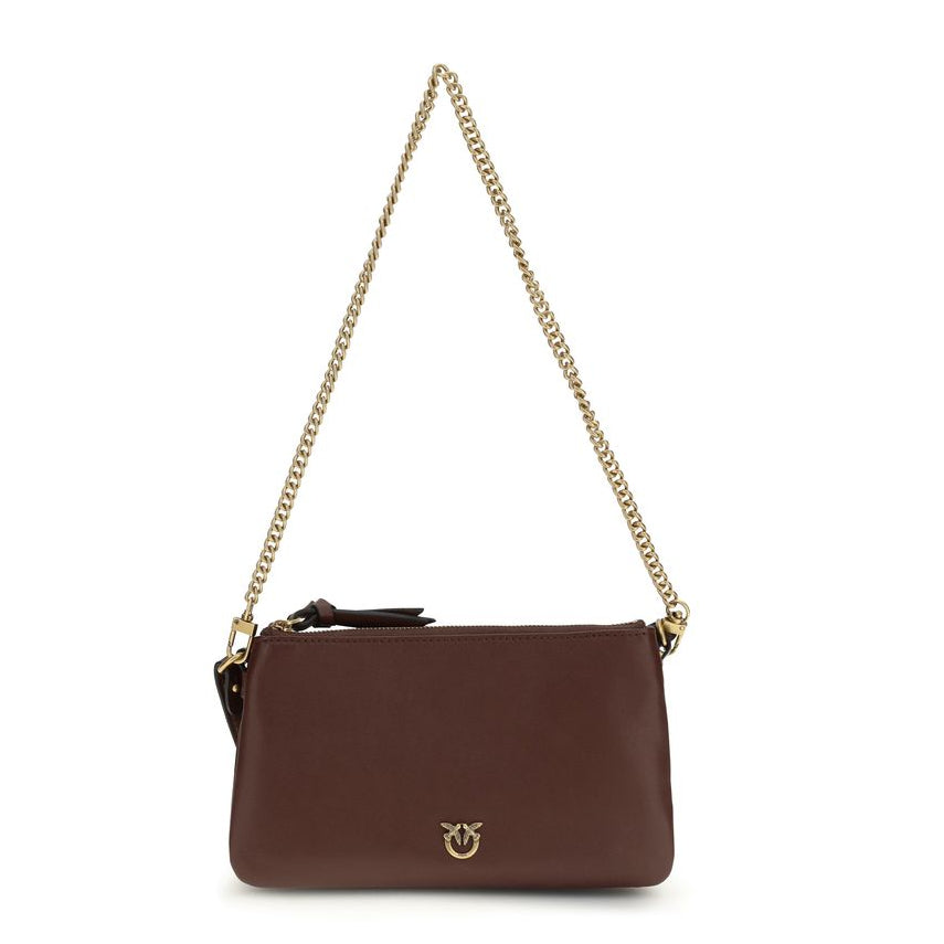 Sac bandoulière Bos Taurus en cuir de veau marron Pinko